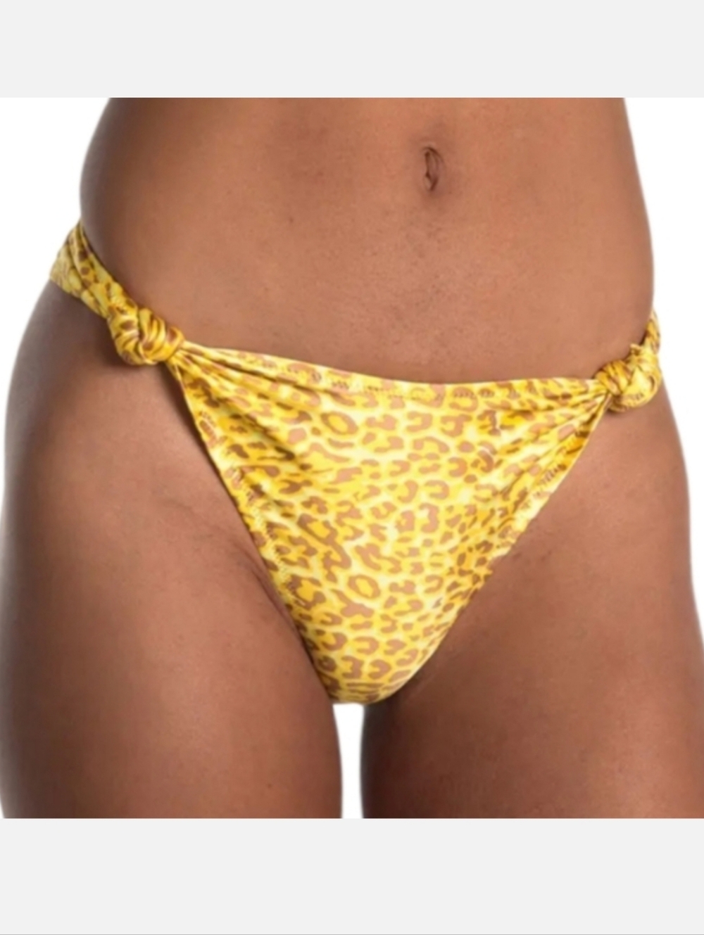 Kendal + Kylie Knotted Bikini Bottom Sun Leopard Sz L NWT
